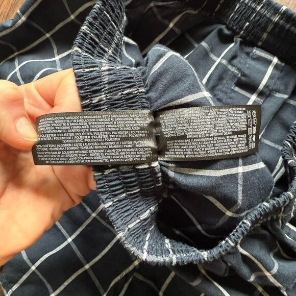 Primark Plaid Boxer Shorts Blue White Check Cotton Blend Size S - Picture 4 of 4